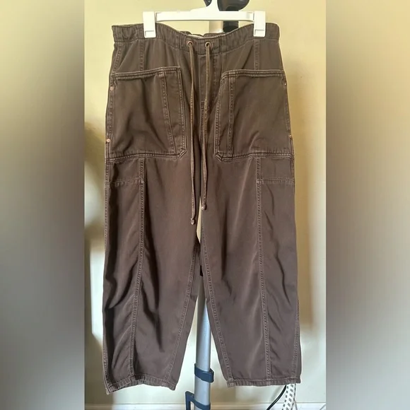 Free People We The Free Silverton Pull-on Barrel Jeans Brown / Chocolate M - Picture 4 of 13